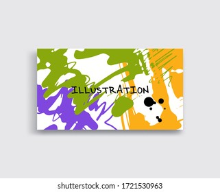 Artistic creative universal cards. Hand Drawn textures. Design for poster, card, placard, brochure, flyer Vector Illustration.