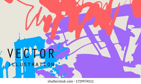 Künstlerische, kreative Universalkarten. Handgezeichnete Texturen. Design für Plakat, Karte, Plakat, Broschüre, Flyer Vector Illustration.