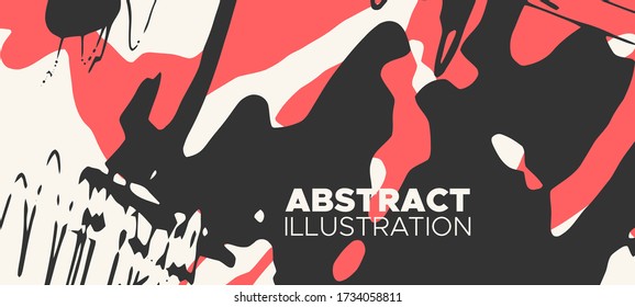 Künstlerische, kreative Universalkarten. Handgezeichnete Texturen. Japanischer Stil. Design für Plakat, Karte, Plakat, Broschüre, Flyer Vector Illustration.