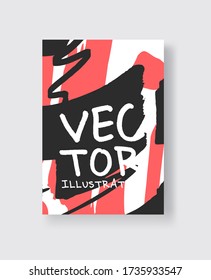 Artistic creative universal cards. Hand Drawn textures. Design for poster, card, placard, brochure, flyer Vector Illustration.