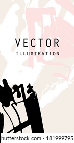 Artistic creative universal cards. Hand Drawn textures. Design for poster, card, placard, brochure, flyer Vector Illustration.
