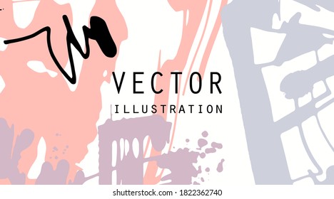 Artistic creative universal cards. Hand Drawn textures. Design for poster, card, placard, brochure, flyer Vector Illustration.