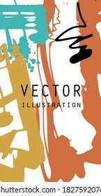 Artistic creative universal cards. Hand Drawn textures. Design for poster, card, placard, brochure, flyer Vector Illustration.