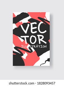 Artistic creative universal cards. Hand Drawn textures. Design for poster, card, placard, brochure, flyer Vector Illustration.