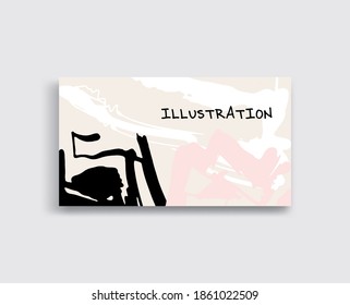 Artistic creative universal cards. Hand Drawn textures. Design for poster, card, placard, brochure, flyer Vector Illustration.