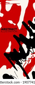 Artistic creative universal cards. Hand Drawn textures. Japanese style. Design for poster, card, placard, brochure, flyer Vector Illustration.