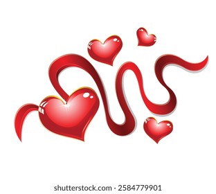 artistic creative valentines day heart with stripe