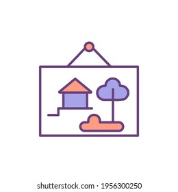Artistic creativity RGB color icon. Engaging with art. Painting, drawing. Creating fine art works. Original ideas invention and development. Artistic success. Isolated vector illustration