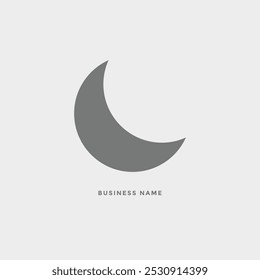 Artistic crescent moon design. Half moon icon