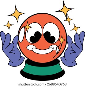 Personaje de mascota plana de globo de cristal artístico para temas de fortuna