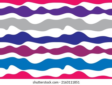 Artistic curve lines seamless pattern, abstract colorful vector background. Usable for fabric, wallpaper, wrapping, web and print. Horizontal trendy design.