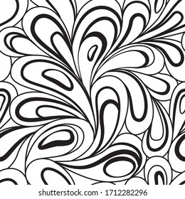 Artistic curved line vector pattern. chaotic lines texture. monocrome geometric wallpaper
