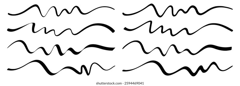 artistic curves vector. wavy lines. hand drawn waves. 