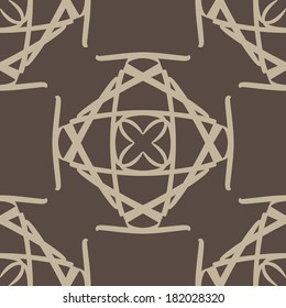Artistic dark brown color repeating pattern seamless background design. vector illustration