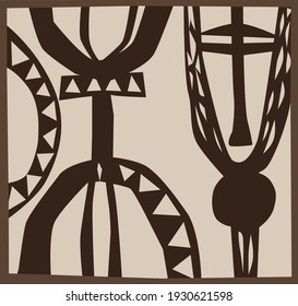 Artistic decorative element - like an african pattern, simple and contrast