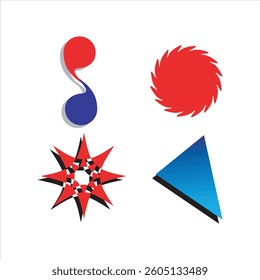 Artistic decorative elements with abstract colorful designs