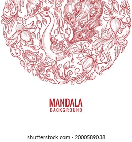 Ilustración de diseño de vectores de fondo de mandala decorativa artística