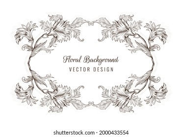 Artistic decorative sketch floral frame background