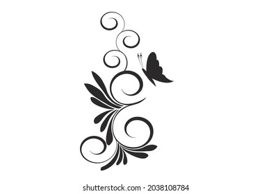 Artistic decorative vector butterflies.Light background. Modern folk design.