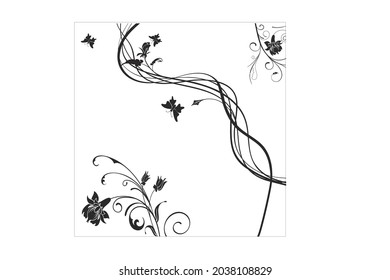 Artistic decorative vector butterflies.Light background. Modern folk design.