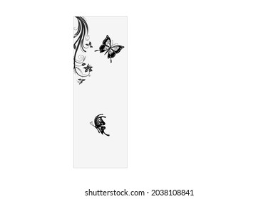 Artistic decorative vector butterflies.Light background. Modern folk design.