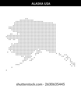 Künstlerische Darstellung von Alaska mithilfe von Punkten angeordnet