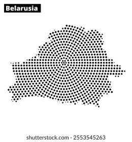 Artistic depiction of Belarus's outline using a dotted pattern, highlighting its geographical shape and arrangement.