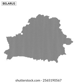 Artistic depiction of Belarus's outline using a dotted pattern, highlighting its geographical shape and arrangement.