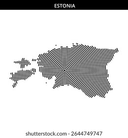 An artistic depiction of Estonia using concentric lines for emphasis.