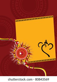 artistic design background with rakshabandhan greeting card