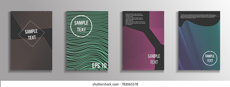 Artistic design of the cover. Creative color background. A set of modern rectangular objects from abstract lines. Design for the design of business brochures, banners, posters.