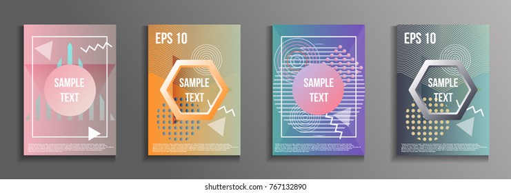 Artistic design of the cover. A set of modern abstract objects. Futuristic design for the background of business brochures, banners, posters