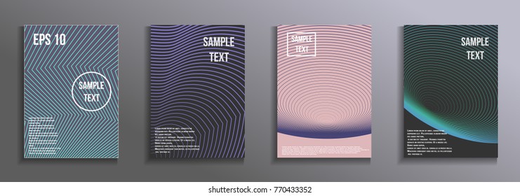 Artistic design of the cover.  A set of modern abstract objects from abstract lines. Creative colors backgrounds. Design for the design of covers of business brochures, banners, posters.