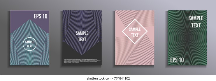 Artistic design of the cover.  A set of modern abstract objects from abstract lines. Creative colors backgrounds. Design for the design of covers of business brochures, banners, posters.