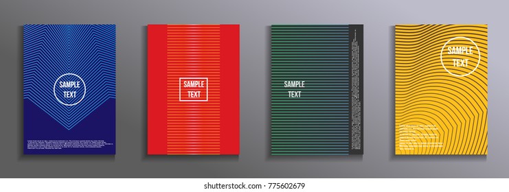 Artistic design of the cover.  A set of modern abstract objects from abstract lines. Creative colors backgrounds. Design for the design of covers of business brochures, banners, posters.
