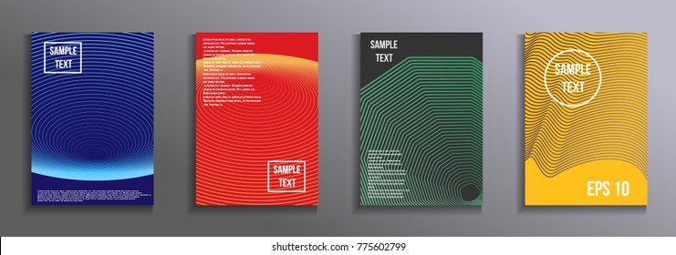 Artistic design of the cover.  A set of modern abstract objects from abstract lines. Creative colors backgrounds. Design for the design of covers of business brochures, banners, posters.