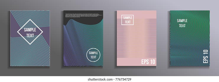 Artistic design of the cover.  A set of modern abstract objects from abstract lines. Creative colors backgrounds. Design for the design of covers of business brochures, banners, posters.