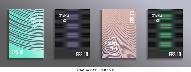 Artistic design of the cover.  A set of modern abstract objects from abstract lines. Creative colors backgrounds. Design for the design of covers of business brochures, banners, posters.