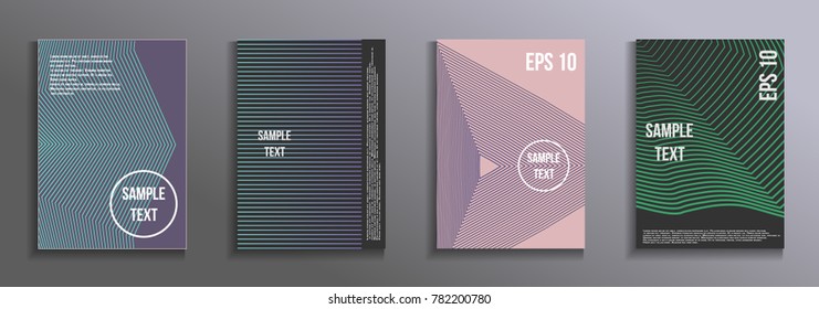 Artistic design of the cover.  A set of modern abstract objects from abstract lines. Creative colors backgrounds. Design for the design of covers of business brochures, banners, posters.