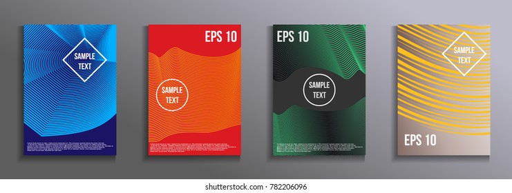 Artistic design of the cover.  A set of modern abstract objects from abstract lines. Creative colors backgrounds. Design for the design of covers of business brochures, banners, posters.