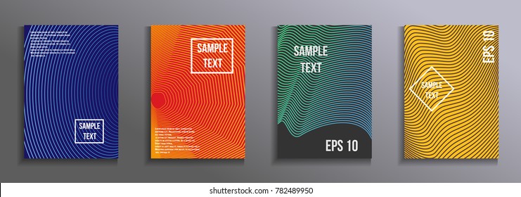 Artistic design of the cover.  A set of modern abstract objects from abstract lines. Creative colors backgrounds. Design for the design of covers of business brochures, banners, posters.