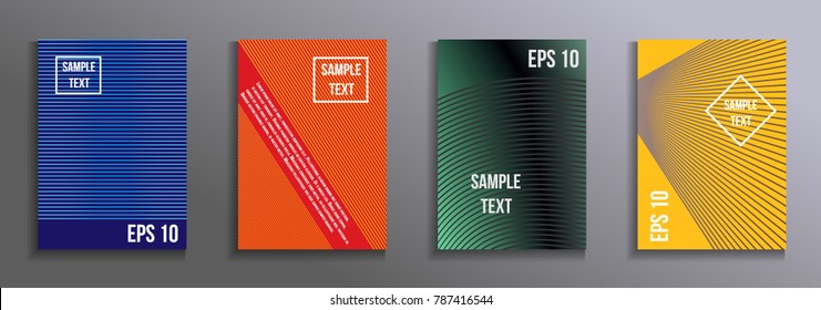 Artistic design of the cover.  A set of modern abstract objects from abstract lines. Creative colors backgrounds. Design for the design of covers of business brochures, banners, posters.