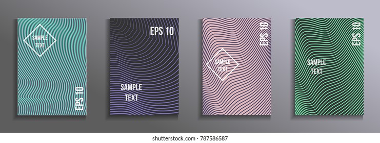 Artistic design of the cover.  A set of modern abstract objects from abstract lines. Creative colors backgrounds. Design for the design of covers of business brochures, banners, posters.