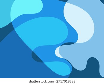 Design artístico de forma dinâmica que flui para alguma direção em cores azuis.