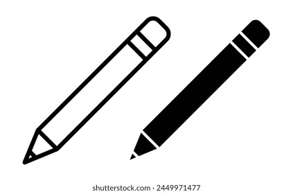 Artistic Design and Editing Icon Set with Pencils for Creative Projects