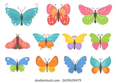 Artistic design of exotic butterfly collection natural fly fluttering insects vibrant outdoors beautiful garden species antenna serene illustration bright nature elegant wildlife

