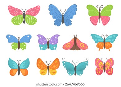 Artistic design of exotic butterfly collection natural fly fluttering insects vibrant outdoors beautiful garden species antenna serene illustration bright nature elegant wildlife

