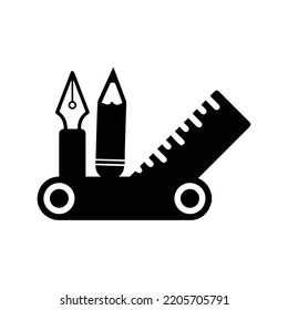Artistic design math document icon | Black Vector illustration |