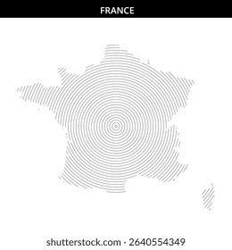 Artistic design showing outline of France filled with spirals.