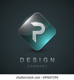 Artistic design vector logo template with the letter P.